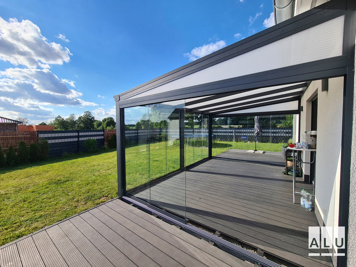 Beschattung für die Terrassenüberdachung von ALU-Terrassenbau