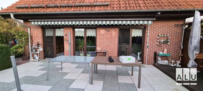 Beschattung für die Terrassenüberdachung von ALU-Terrassenbau