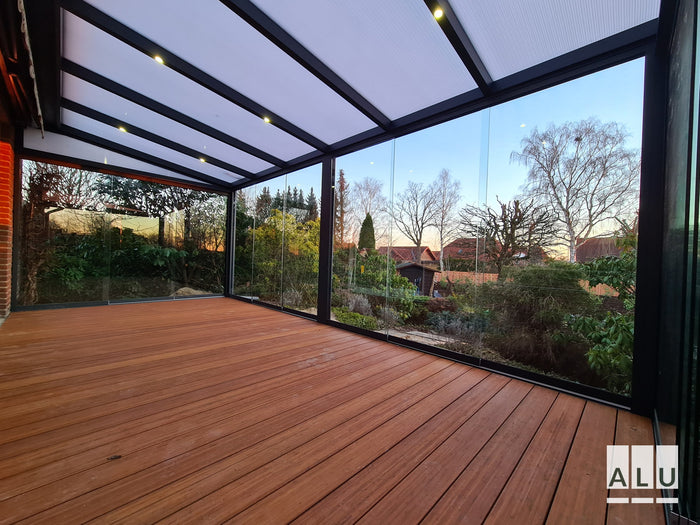 Glasschiebewand für die Terrasse von ALU-Terrassenbau