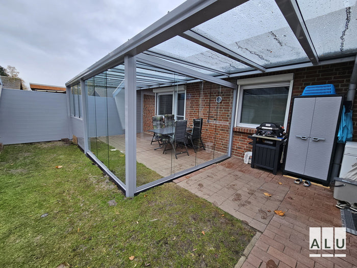 Glasschiebewand für die Terrasse von ALU-Terrassenbau