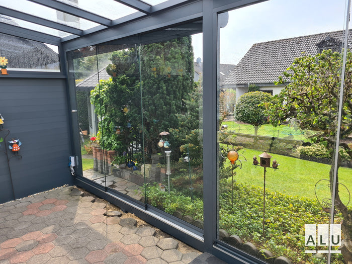 Glasschiebewand für die Terrasse von ALU-Terrassenbau