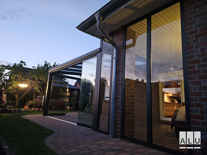 Glasschiebewand für die Terrasse von ALU-Terrassenbau